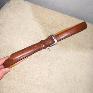 Mezlan Genuine Leather Belt Brown Pebbled Italy Size 36 Men’s Designer